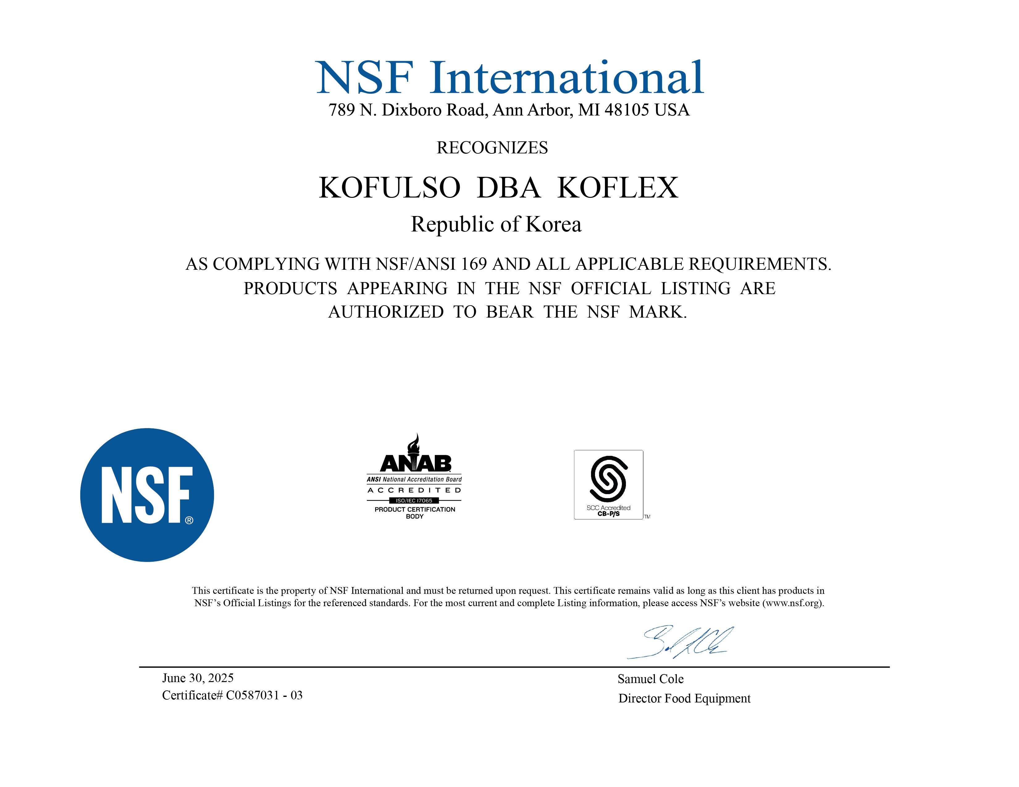 KOFULSO DBA KOFLEX-republic of korea