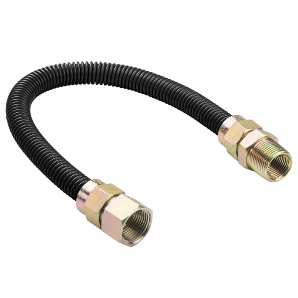 1/4” ID (3/8” OD) Black Coated Stainless Steel Gas Connector 제품사진